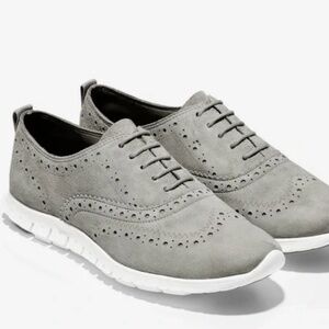 Cole Haan Zerøgrand Perforated Suede Oxford Shoes | Ironstone Grey | Size 11